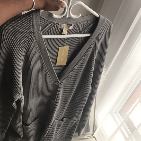 Michael Kors grey cardigan sweater with buttons! - Picture 2 of 7